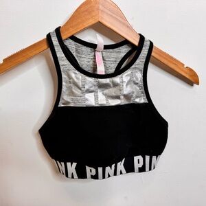 PINK Victoria's Secret Black and Gray Sports Bra